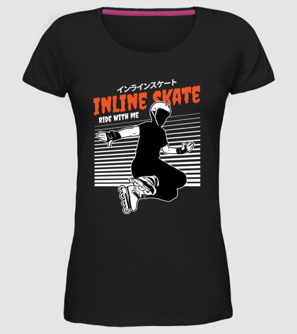 TR inlineskate model negru pe tricou