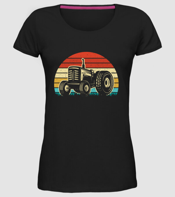 TRACTOR model negru pe tricou