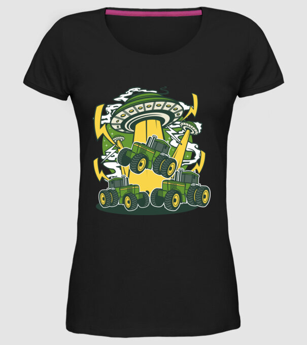 TRACTOR model negru pe tricou