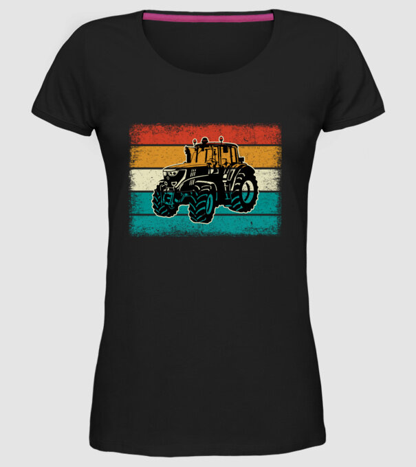TRACTOR model negru pe tricou