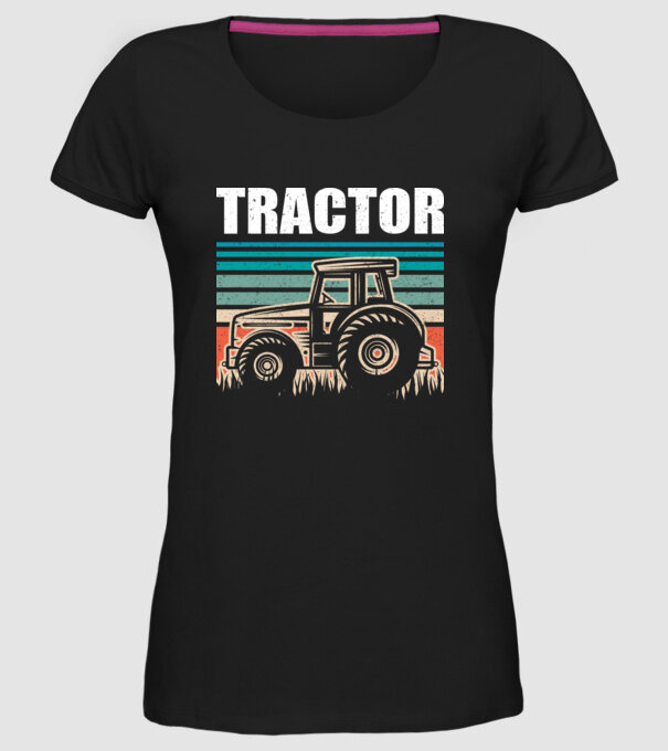 TRACTOR model negru pe tricou