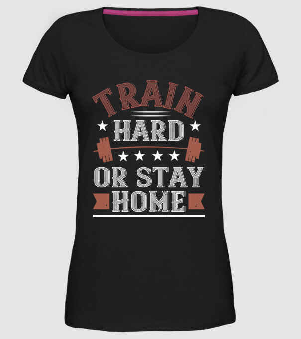 Train Hard model negru pe tricou