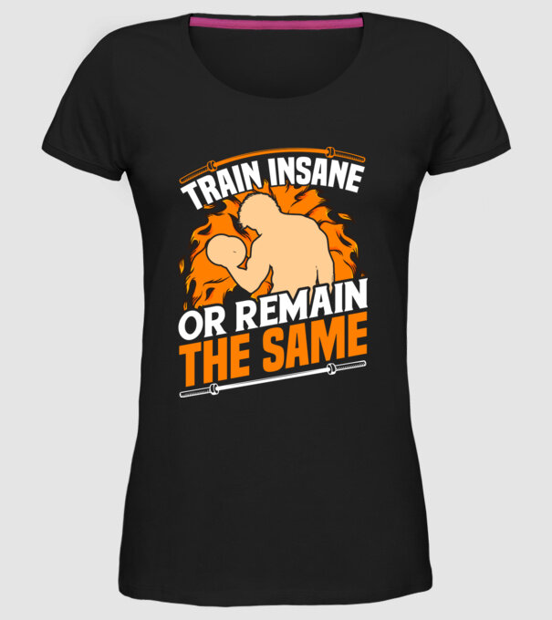 Train insane model negru pe tricou