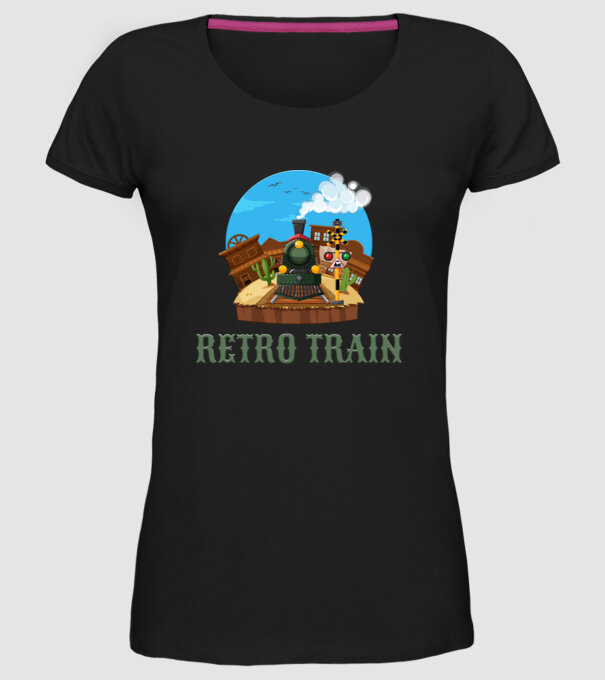 Trenuri model negru pe tricou