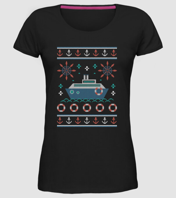 Vapoare model negru pe tricou