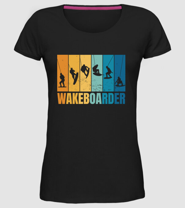 Wakeboard model negru pe tricou