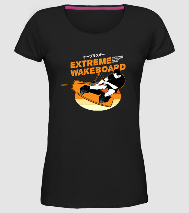 Wakeboard model negru pe tricou