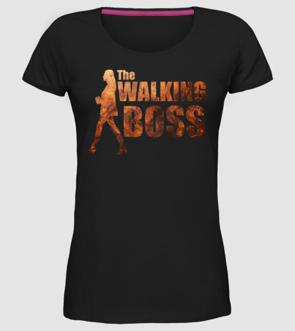 Walking bos model negru pe tricou