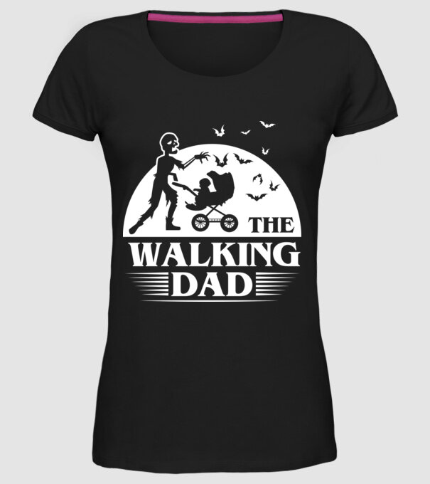 Walking dad model negru pe tricou