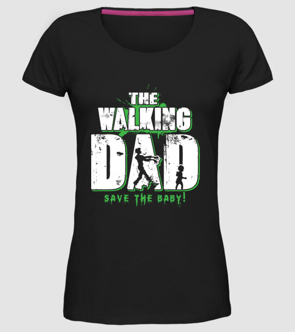 Walking dad green model negru pe tricou