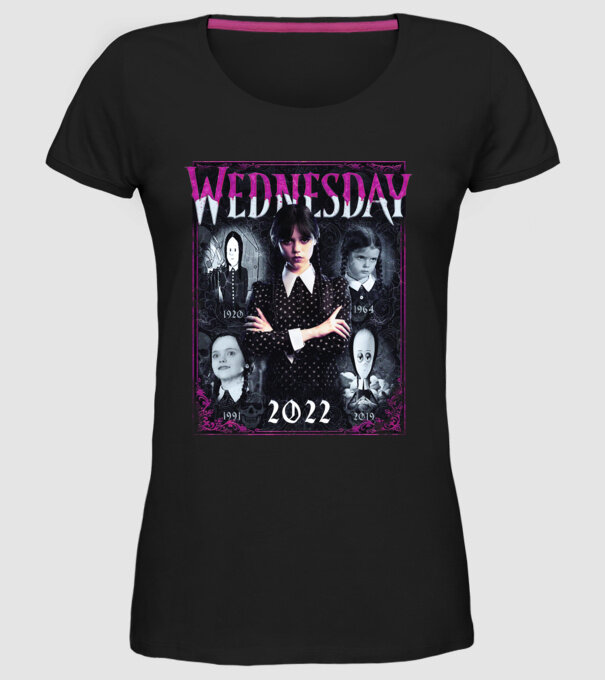 WEDNESDAY ADDAMS multi all time model negru pe tricou