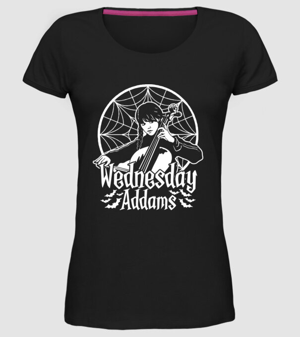 Wednesday Window model negru pe tricou