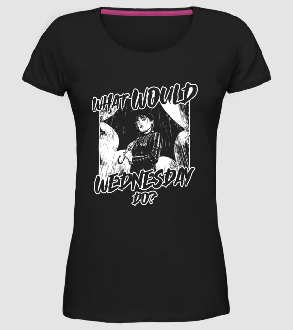 What would Wednesday do model negru pe tricou