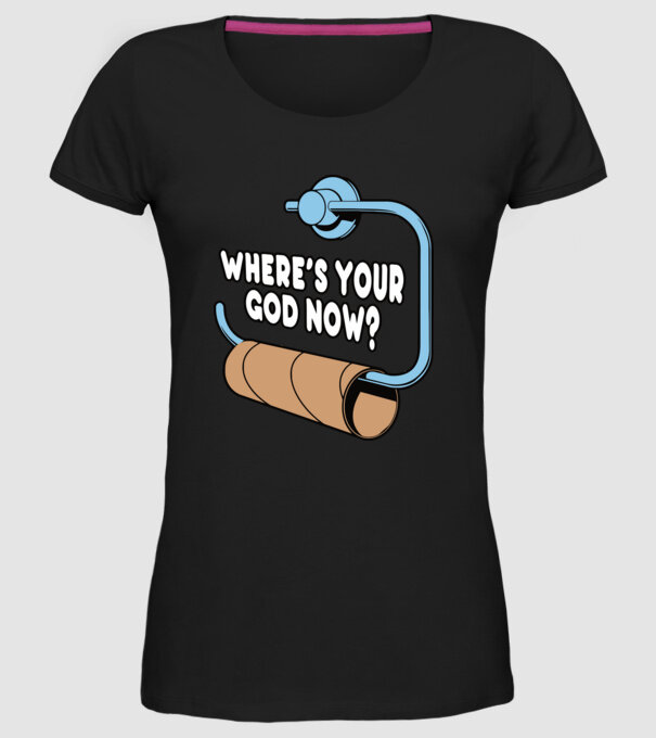 Where's your god now model negru pe tricou