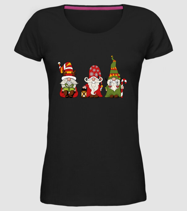 Xmas gnomes 2 model negru pe tricou