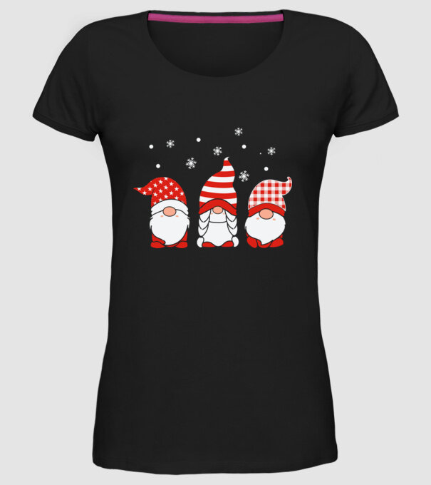 Xmas gnomes model negru pe tricou