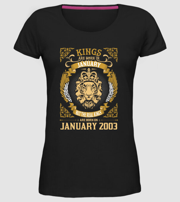 Ziua de naștere a Leului 2003 january model negru pe tricou