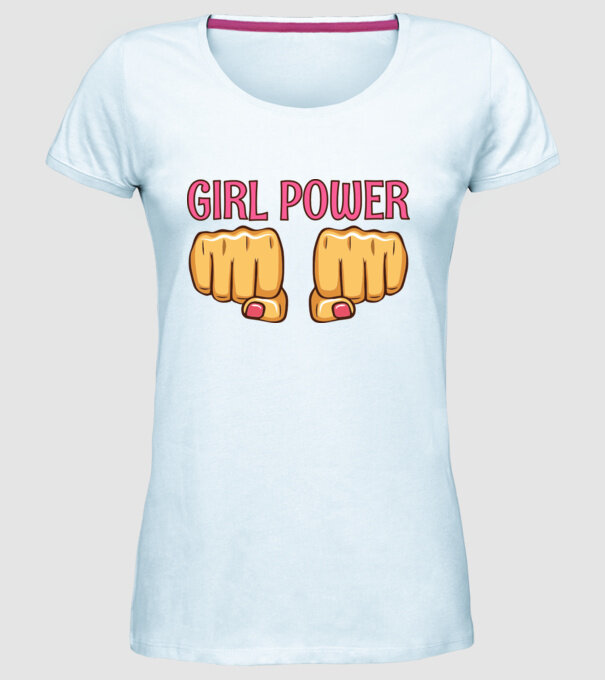 Girl Fist model albastru deschis pe tricou