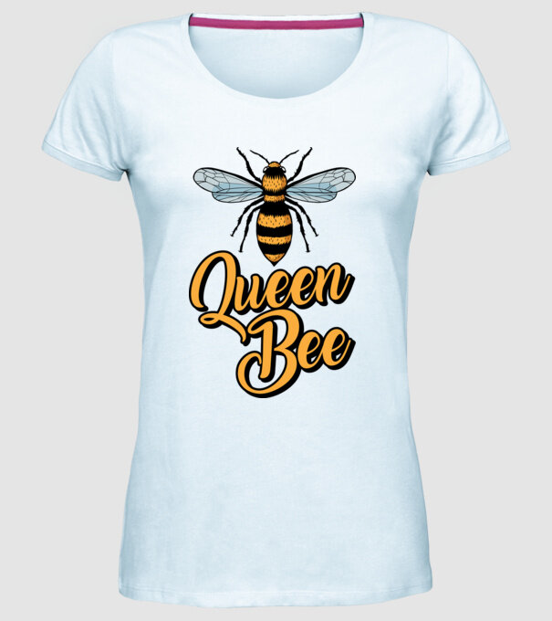Queen Bee model albastru deschis pe tricou