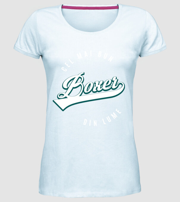 Cel mai bun boxer din lume model albastru deschis pe tricou