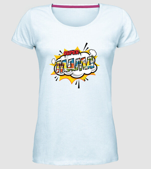 Mamă Comică model albastru deschis pe tricou
