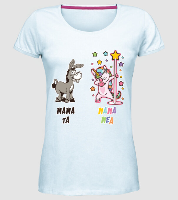 mama ta - mama mea model albastru deschis pe tricou