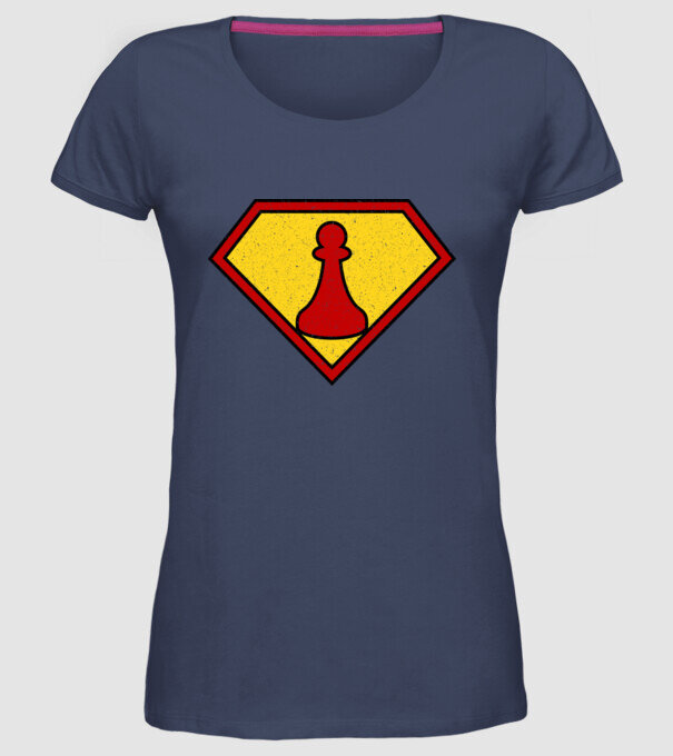 SuperChess pion de șah model albastru jeanși pe tricou