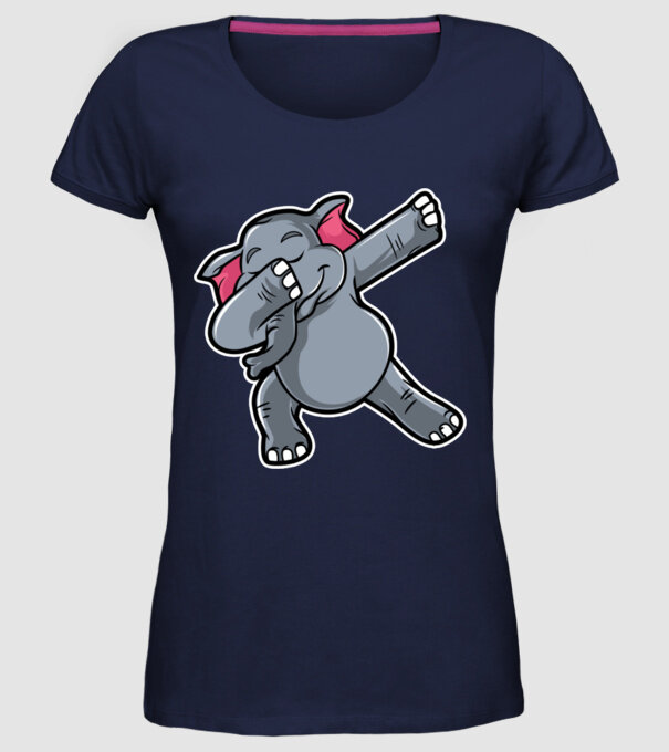 Elefant DAB model albastru închis pe tricou