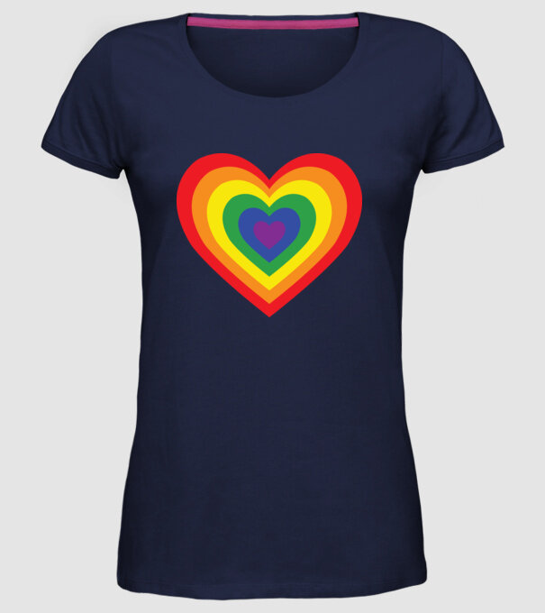 inimă lgbtq model albastru închis pe tricou