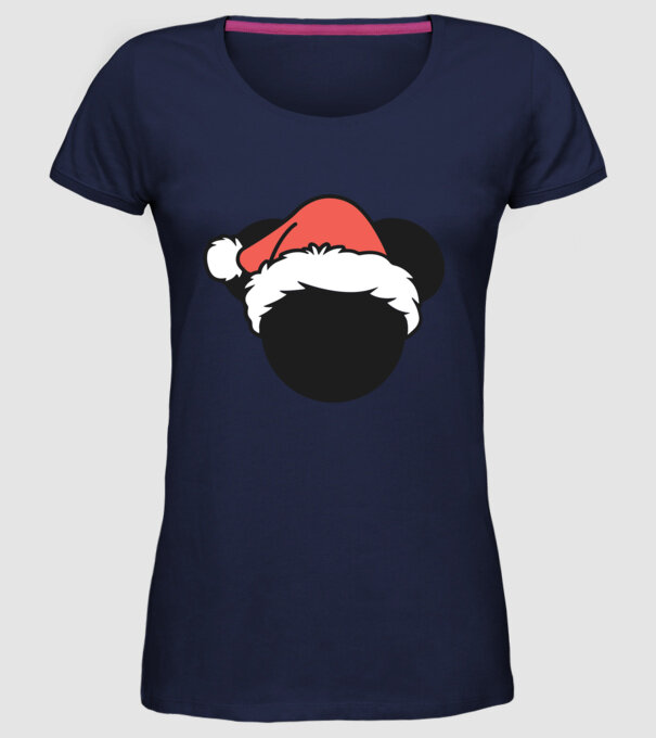 Crăciun Mickey model albastru închis pe tricou