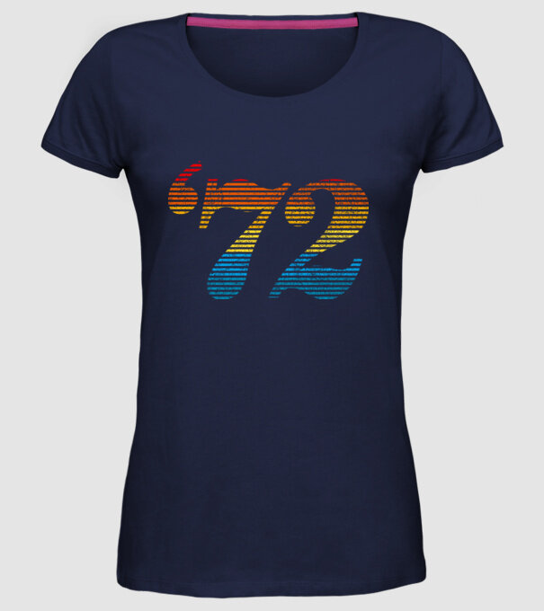 Retro Birthday 1972 model albastru închis pe tricou