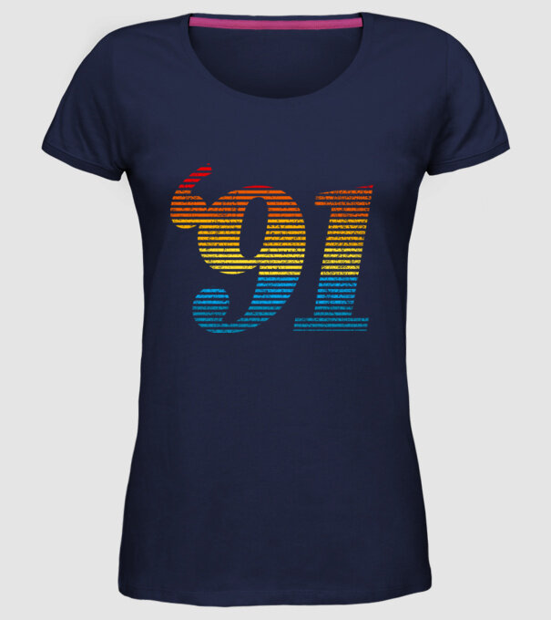 Retro Birthday 1991 model albastru închis pe tricou