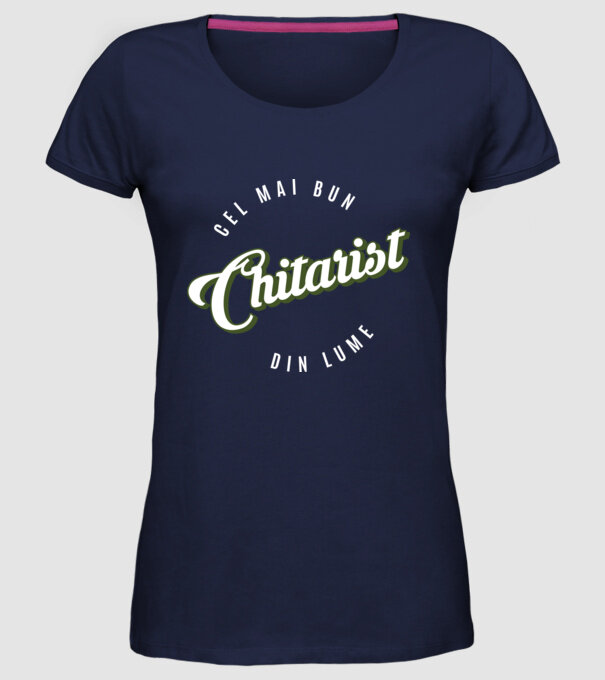 Cel mai bun Chitarist din lume model albastru închis pe tricou