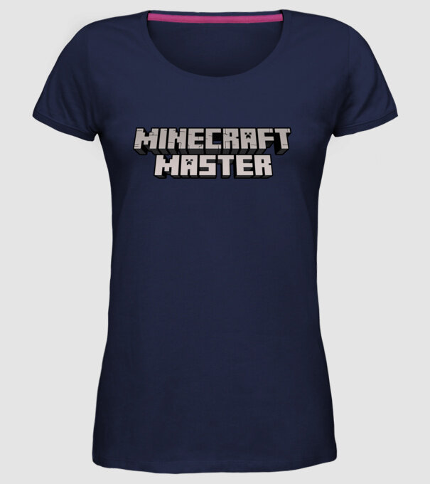 Minecraft Master model albastru închis pe tricou