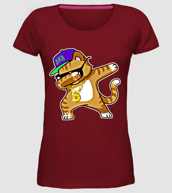 Cool Cat DAB model bordo pe tricou