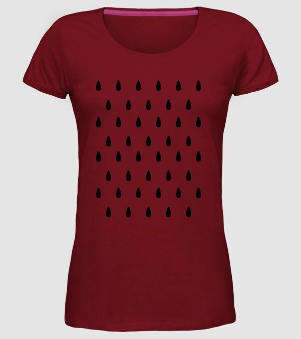 Semințe de pepene carnaval model bordo pe tricou