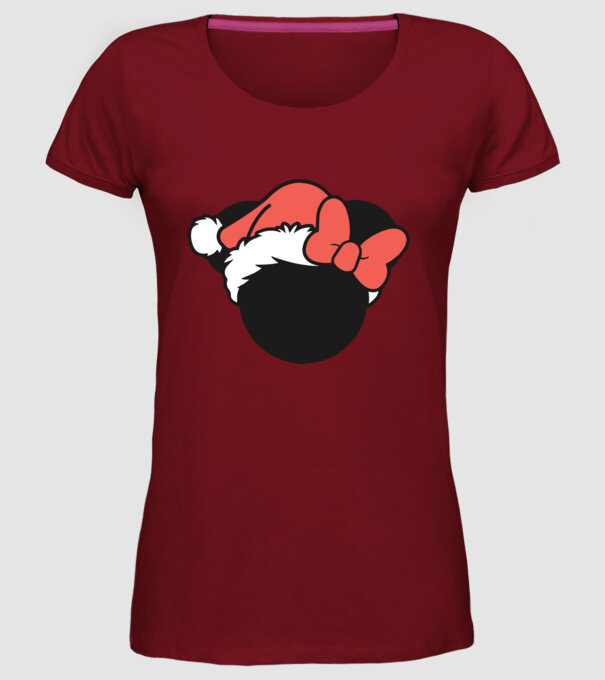 Crăciun Minnie model bordo pe tricou