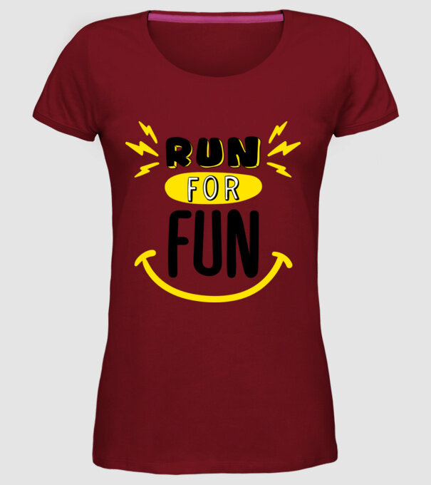 Run for fun model bordo pe tricou