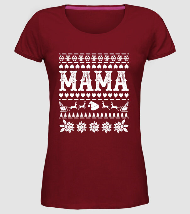 Mama Crăciun model bordo pe tricou