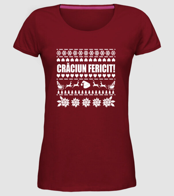 crăciun Fericit! model bordo pe tricou