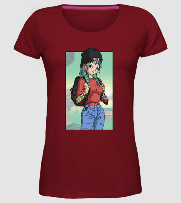 dragon ball bulma model bordo pe tricou