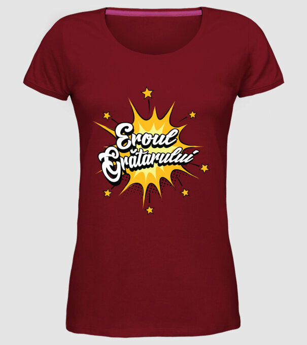 Eroul Grătarului model bordo pe tricou
