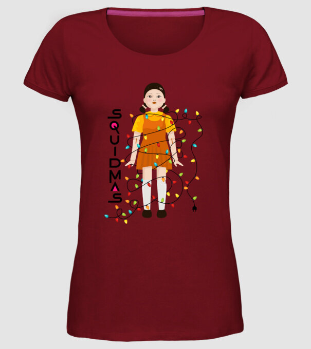 squidmas girl model bordo pe tricou
