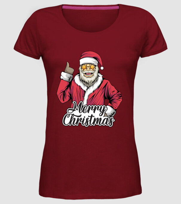Merry christmas Santa model bordo pe tricou