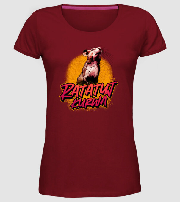 Ratatuj kurwa model bordo pe tricou