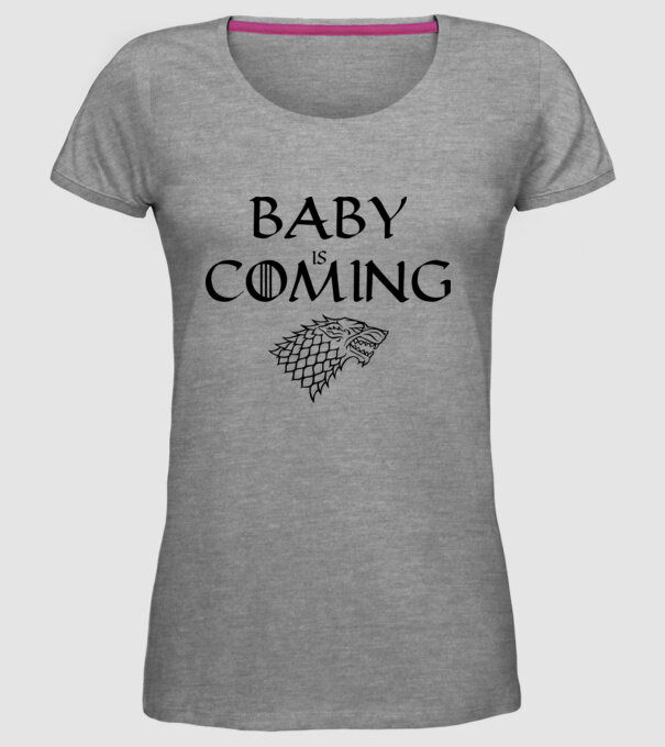 Baby is coming model gri pe tricou