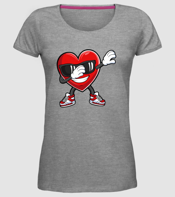 Dab inima model gri pe tricou