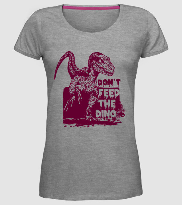 Dont feed the dino model gri pe tricou