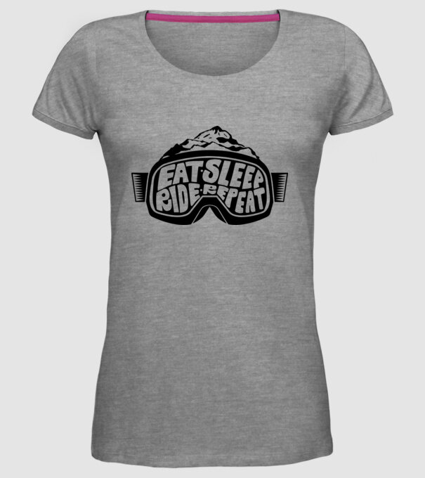 Eat sleep ride repeat model gri pe tricou