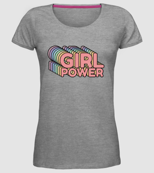 Girl power model gri pe tricou